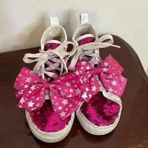 JoJo Siwa pink sequin high tops size 13